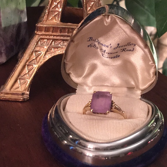 10k Gold & Amethyst Vintage ring vintage 1930s - Picture 5 of 9